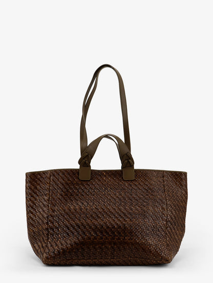 Elmio Medium vegetable leather shoulder bag with woven pattern thumbnail