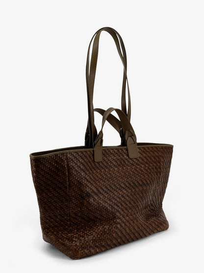 Elmio Medium vegetable leather shoulder bag with woven pattern thumbnail