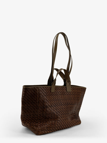 Elmio Medium vegetable leather shoulder bag with woven pattern thumbnail