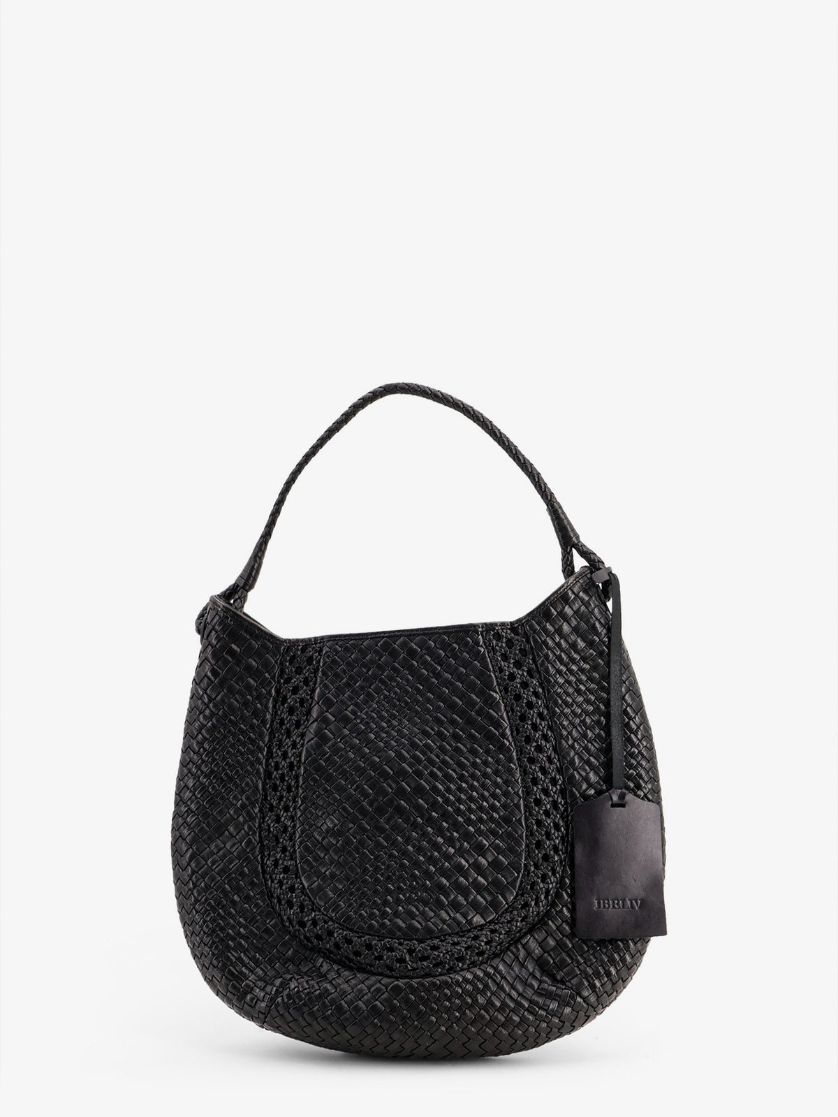 Lamia vegetable leather shoulder bag with woven pattern