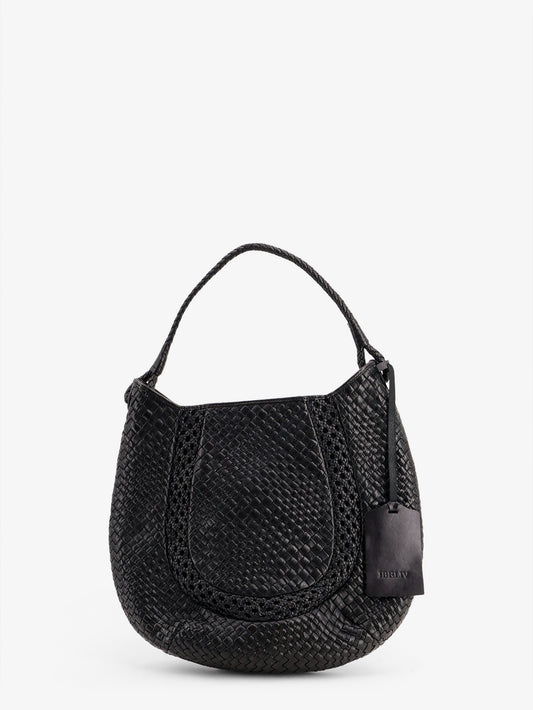 Lamia vegetable leather shoulder bag with woven pattern