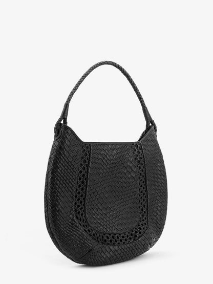 Lamia vegetable leather shoulder bag with woven pattern thumbnail