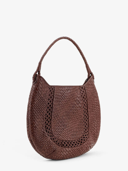 Lamia vegetable-tanned leather shoulder bag with a woven pattern thumbnail