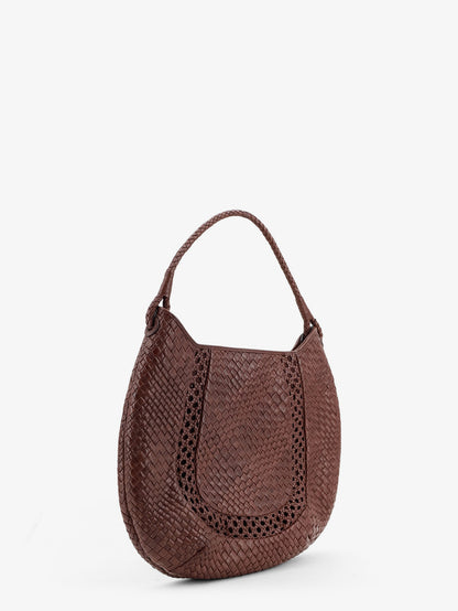Lamia vegetable-tanned leather shoulder bag with a woven pattern thumbnail