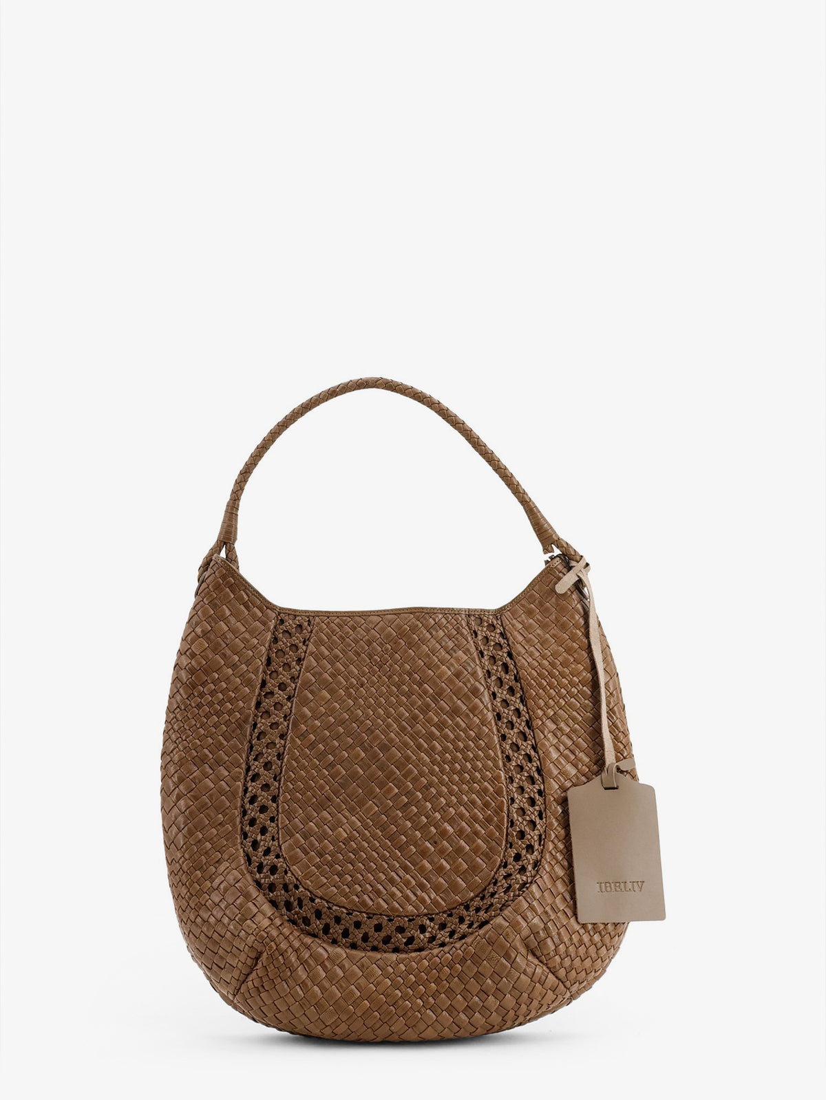 Lamia vegetable leather shoulder bag with woven pattern