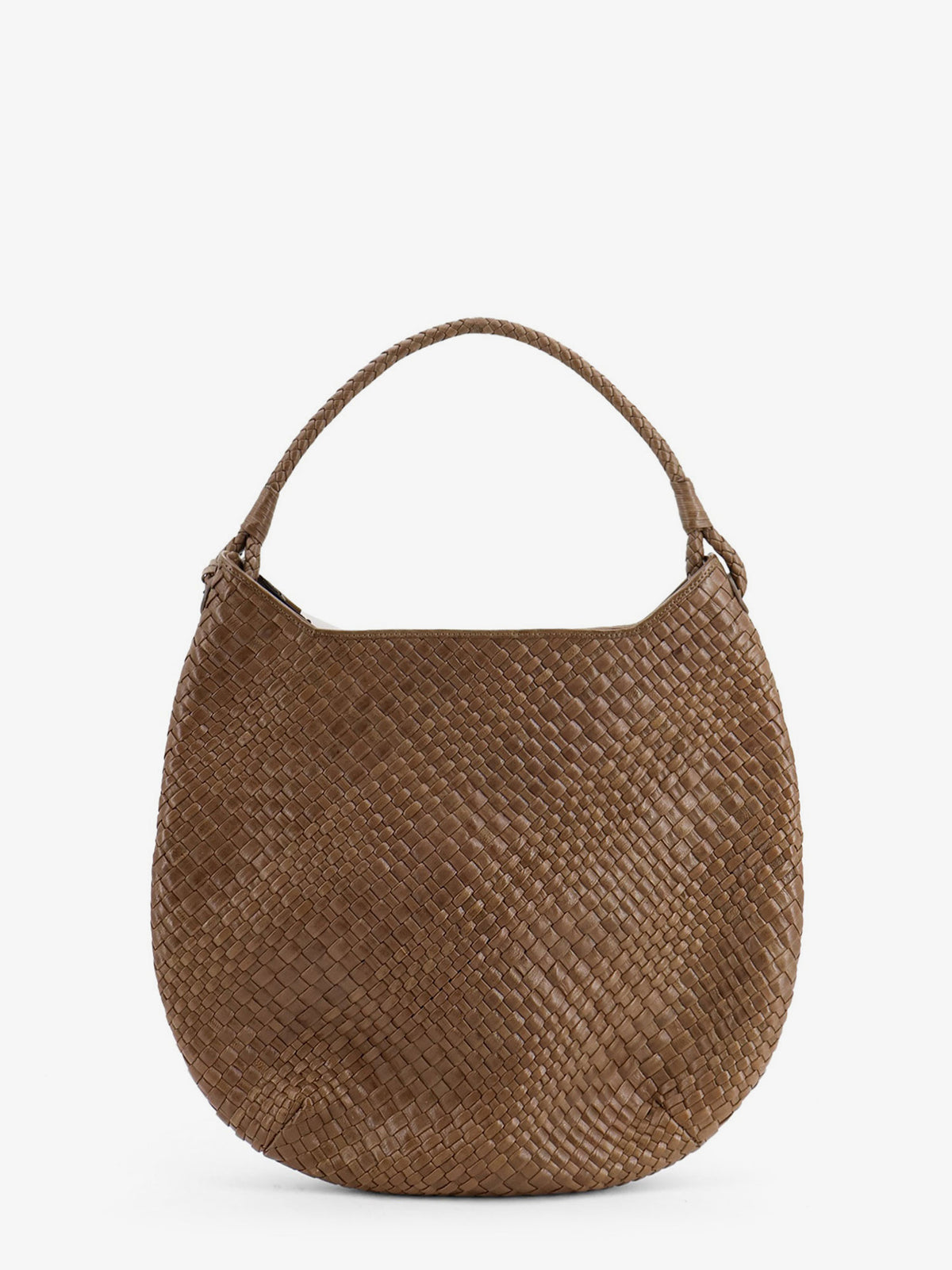 Lamia vegetable leather shoulder bag with woven pattern