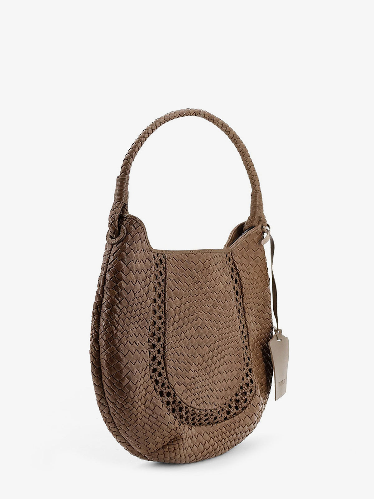 Lamia vegetable leather shoulder bag with woven pattern