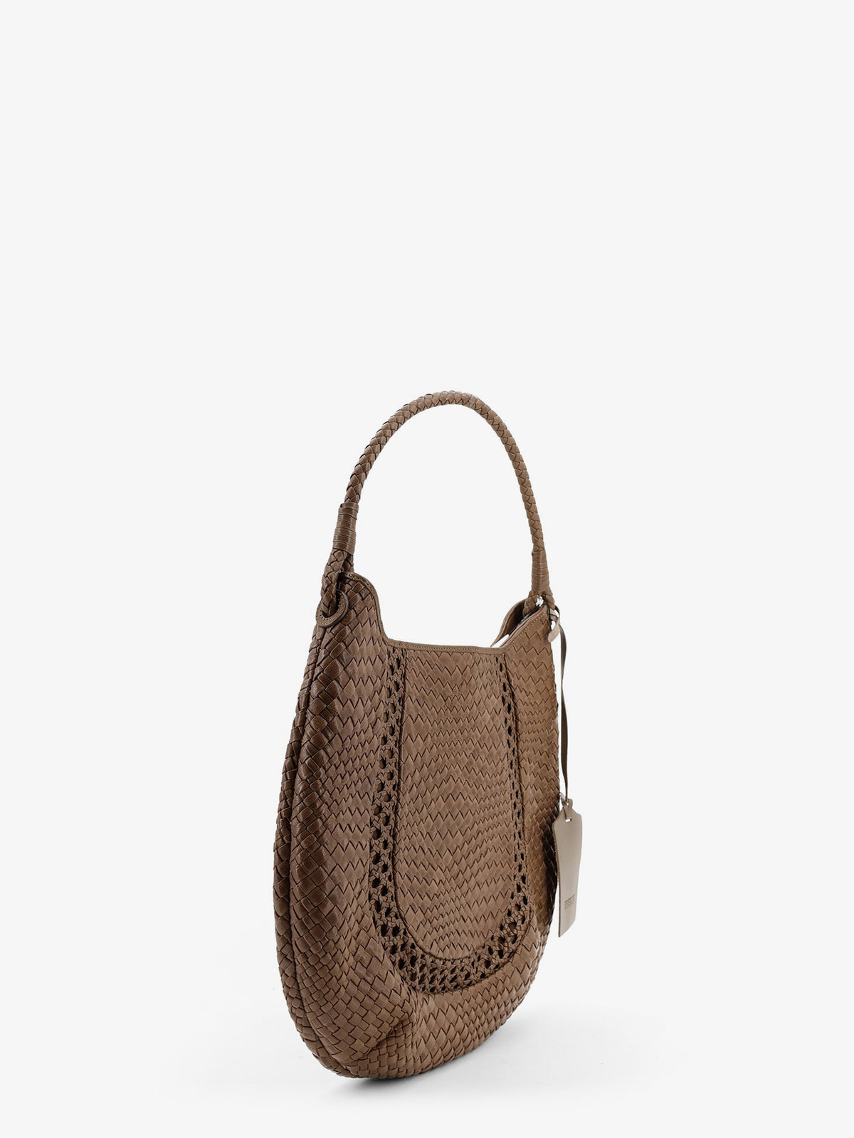 Lamia vegetable leather shoulder bag with woven pattern