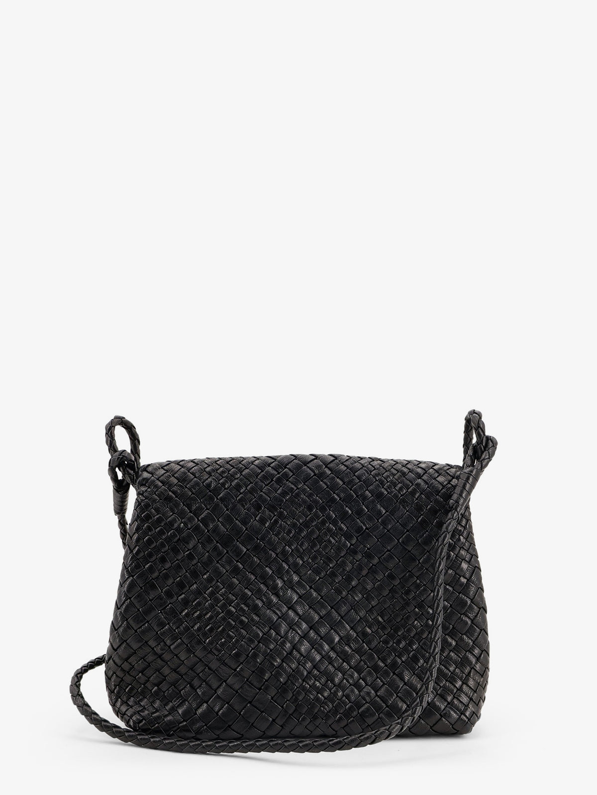 Borsa a tracolla Paris in pelle vegetale con motivo intrecciato