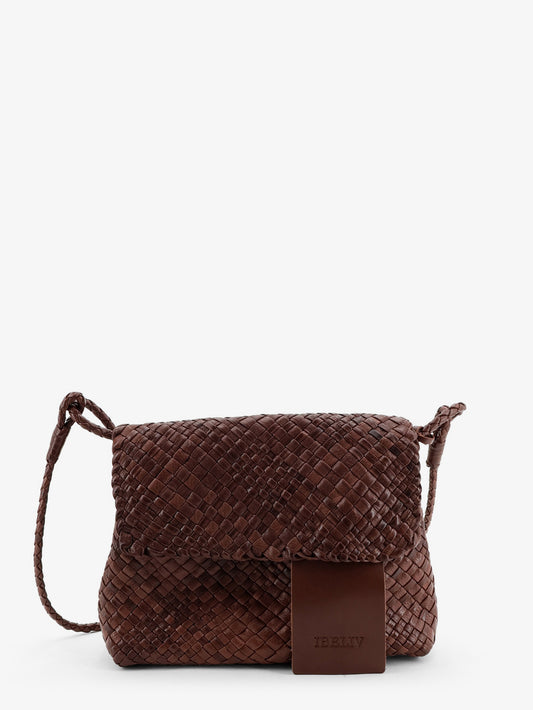 Paris vegetable leather shoulder bag with woven pattern