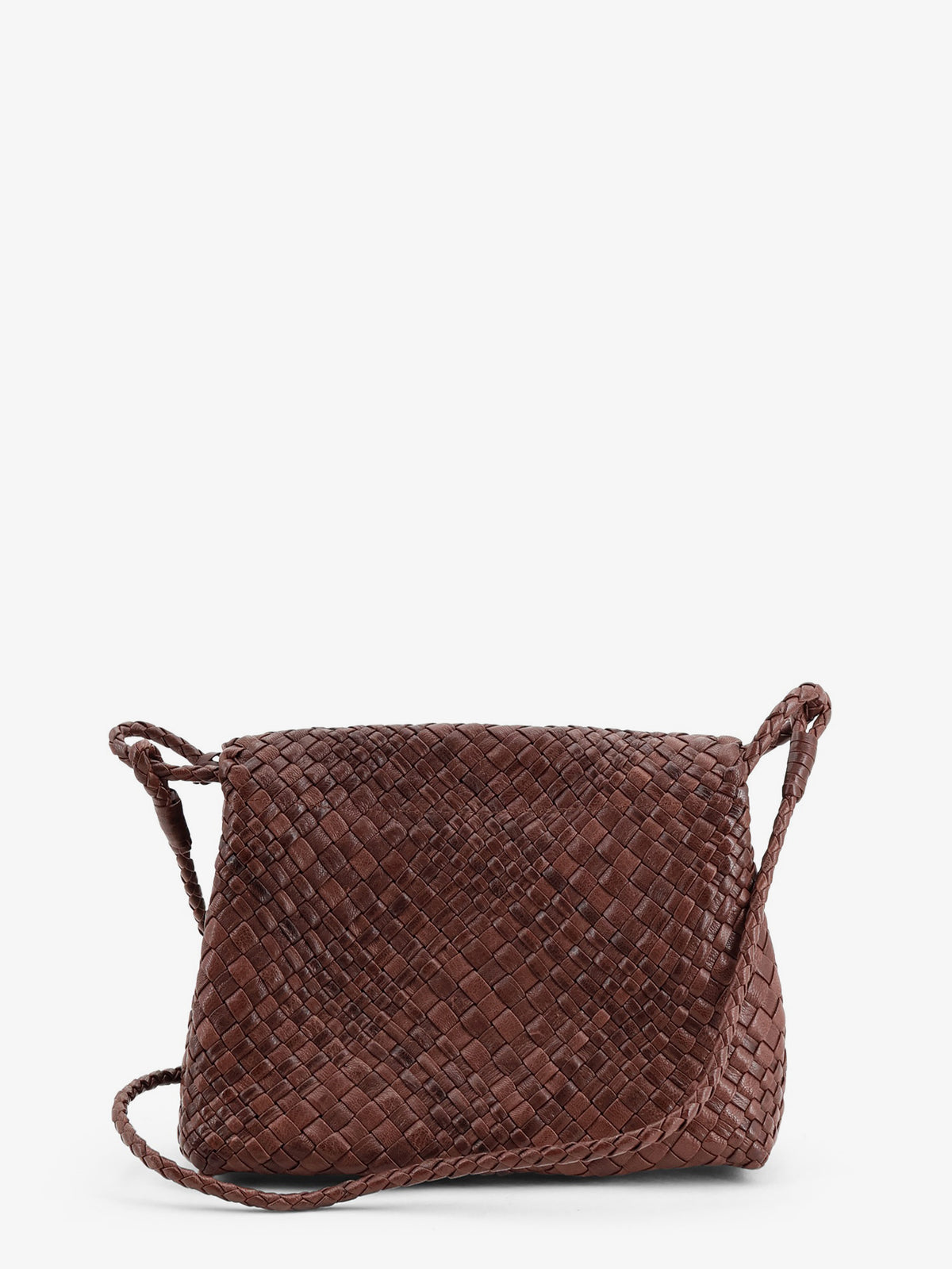 Paris vegetable leather shoulder bag with woven pattern