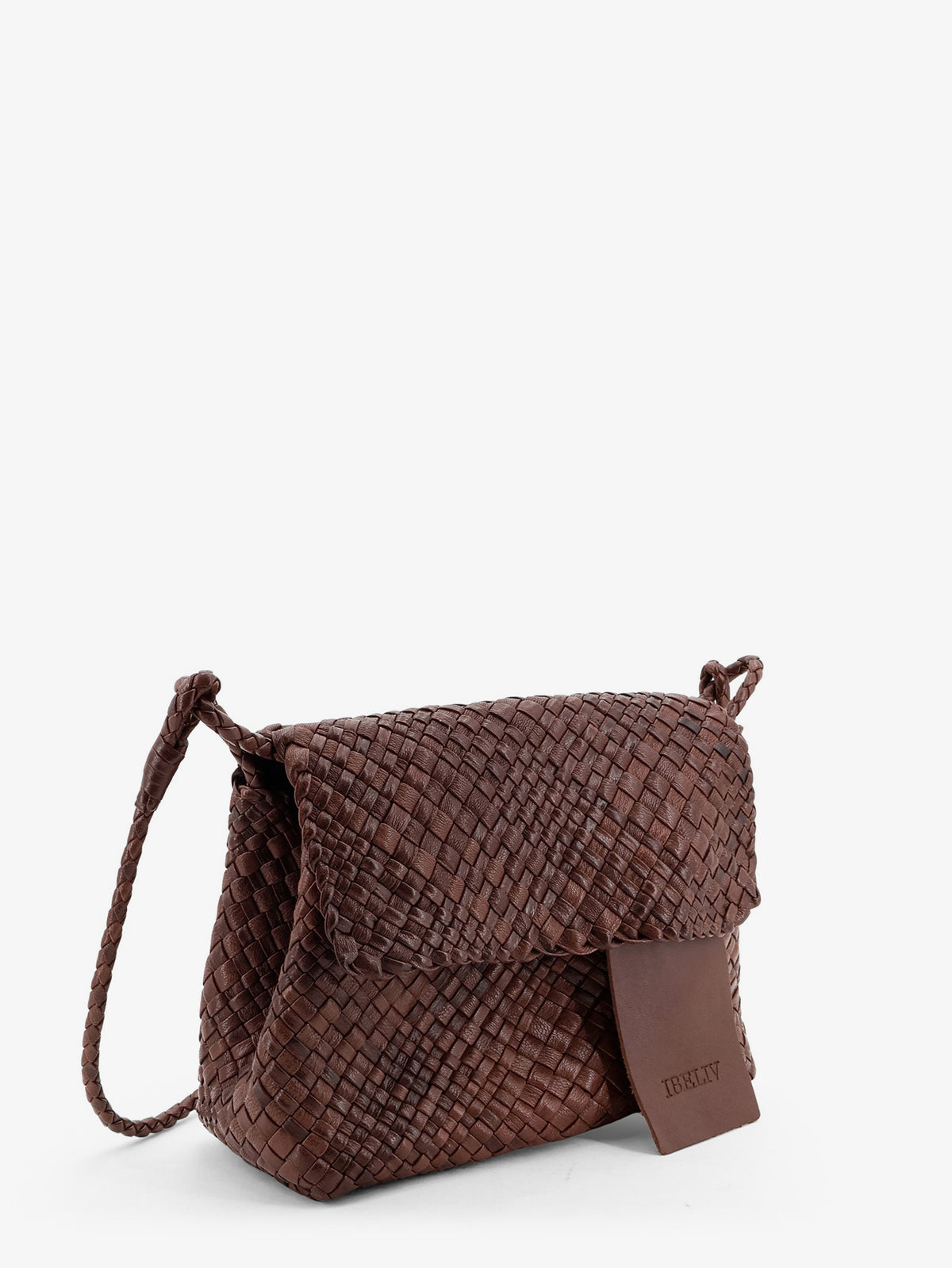 Paris vegetable leather shoulder bag with woven pattern