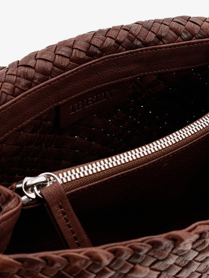 Paris vegetable leather shoulder bag with woven pattern thumbnail