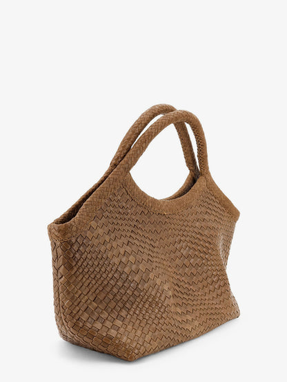 Pure Medium vegetable tanned leather handbag with woven pattern thumbnail