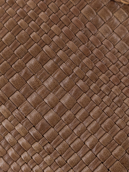 Pure Medium vegetable tanned leather handbag with woven pattern thumbnail