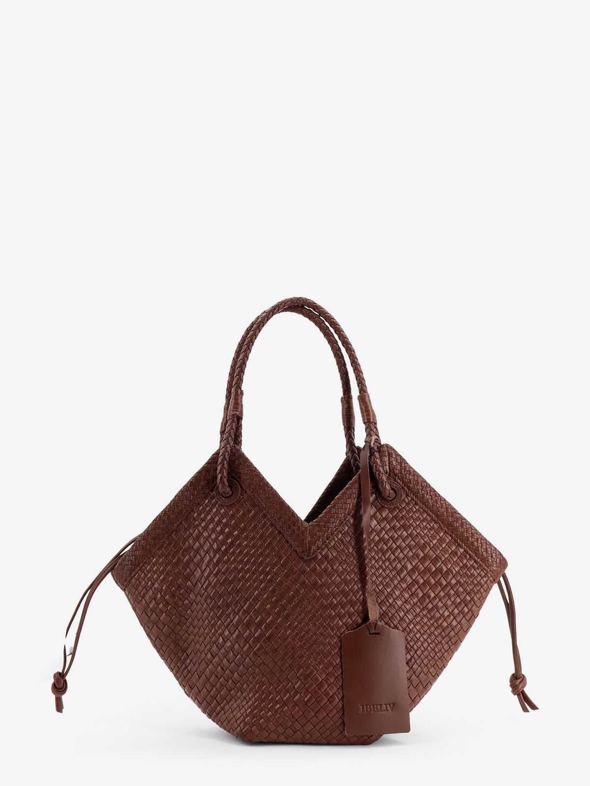 Borsa a spalla Trinity Medium in pelle vegetale con motivo intrecciato