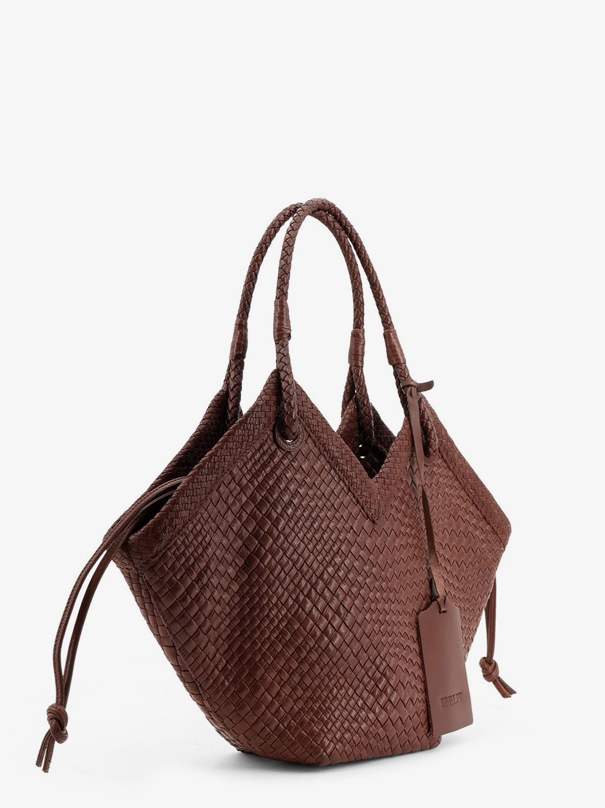 Borsa a spalla Trinity Medium in pelle vegetale con motivo intrecciato