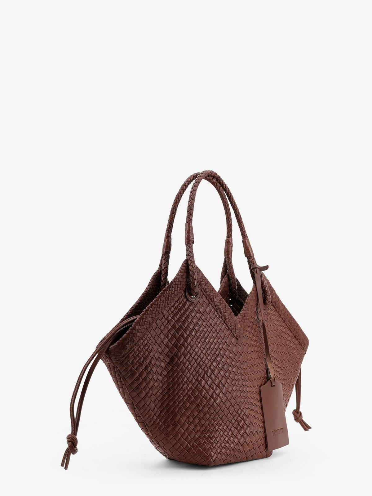 Borsa a spalla Trinity Medium in pelle vegetale con motivo intrecciato