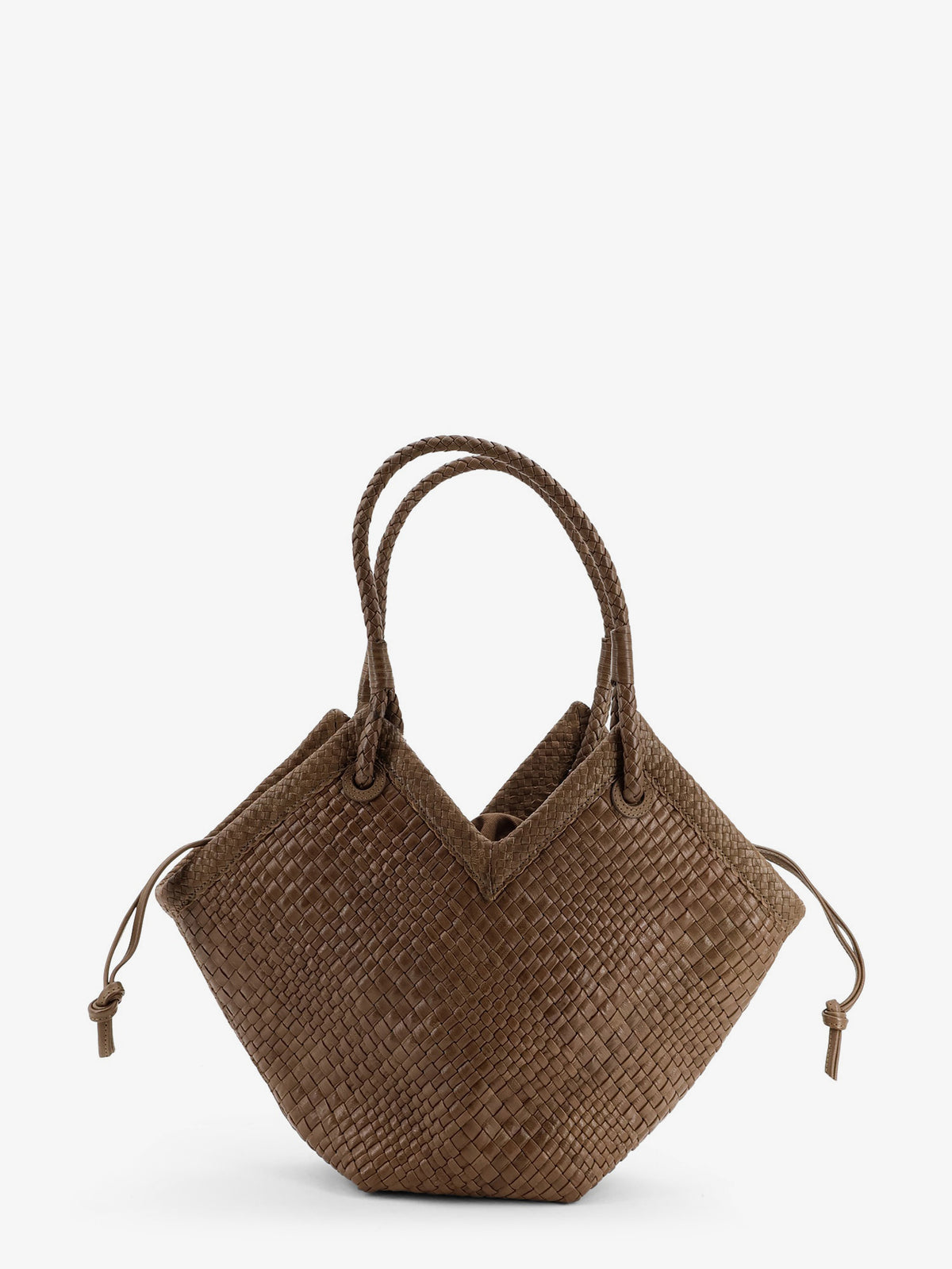 Trinity Medium vegetable-tanned leather shoulder bag with a woven pattern