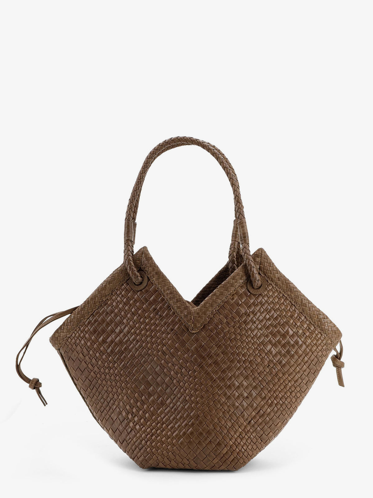 Trinity Medium vegetable-tanned leather shoulder bag with a woven pattern