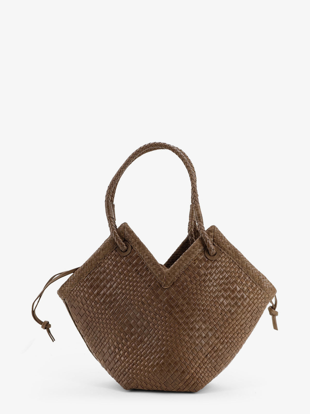 Trinity Medium vegetable-tanned leather shoulder bag with a woven pattern