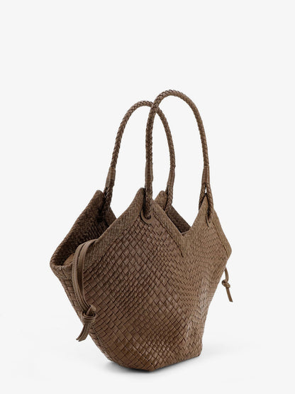 Trinity Medium vegetable-tanned leather shoulder bag with a woven pattern thumbnail