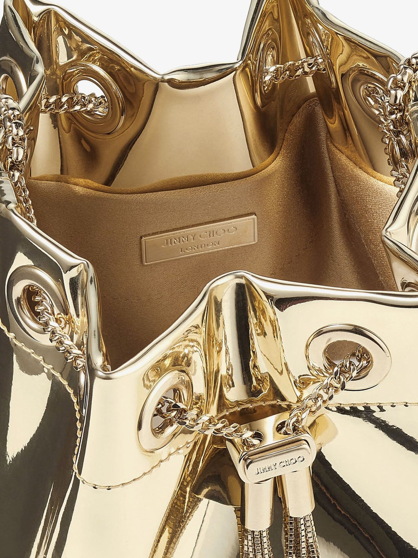 Bon Bon Metallic Leather Bucket Bag