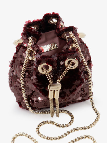 Borsa a tracolla Micro BonBon con paillettes all-over thumbnail