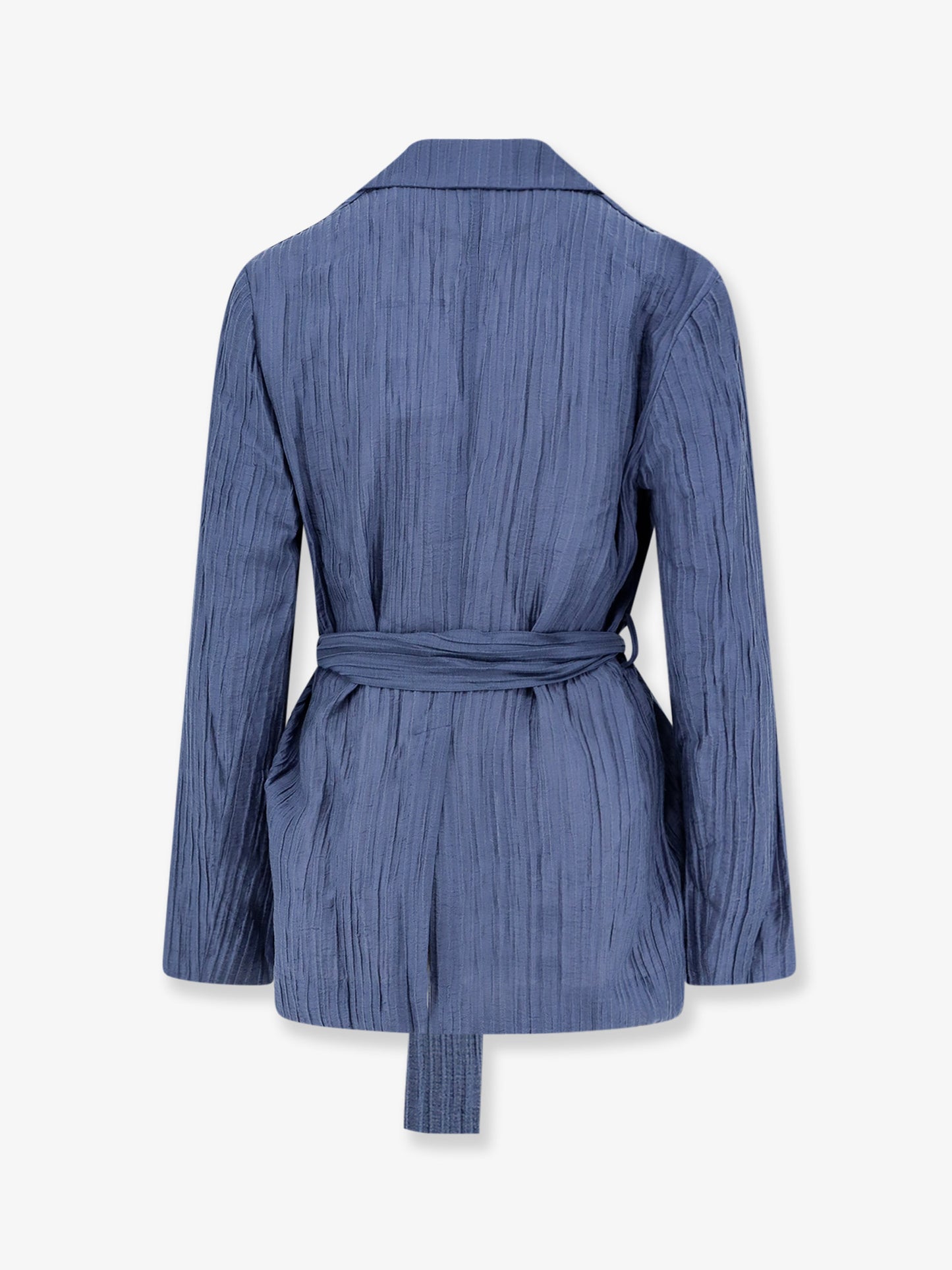 Blazer in tessuto Crinkle con cintura