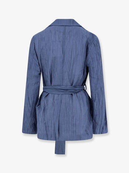 Blazer in tessuto Crinkle con cintura thumbnail