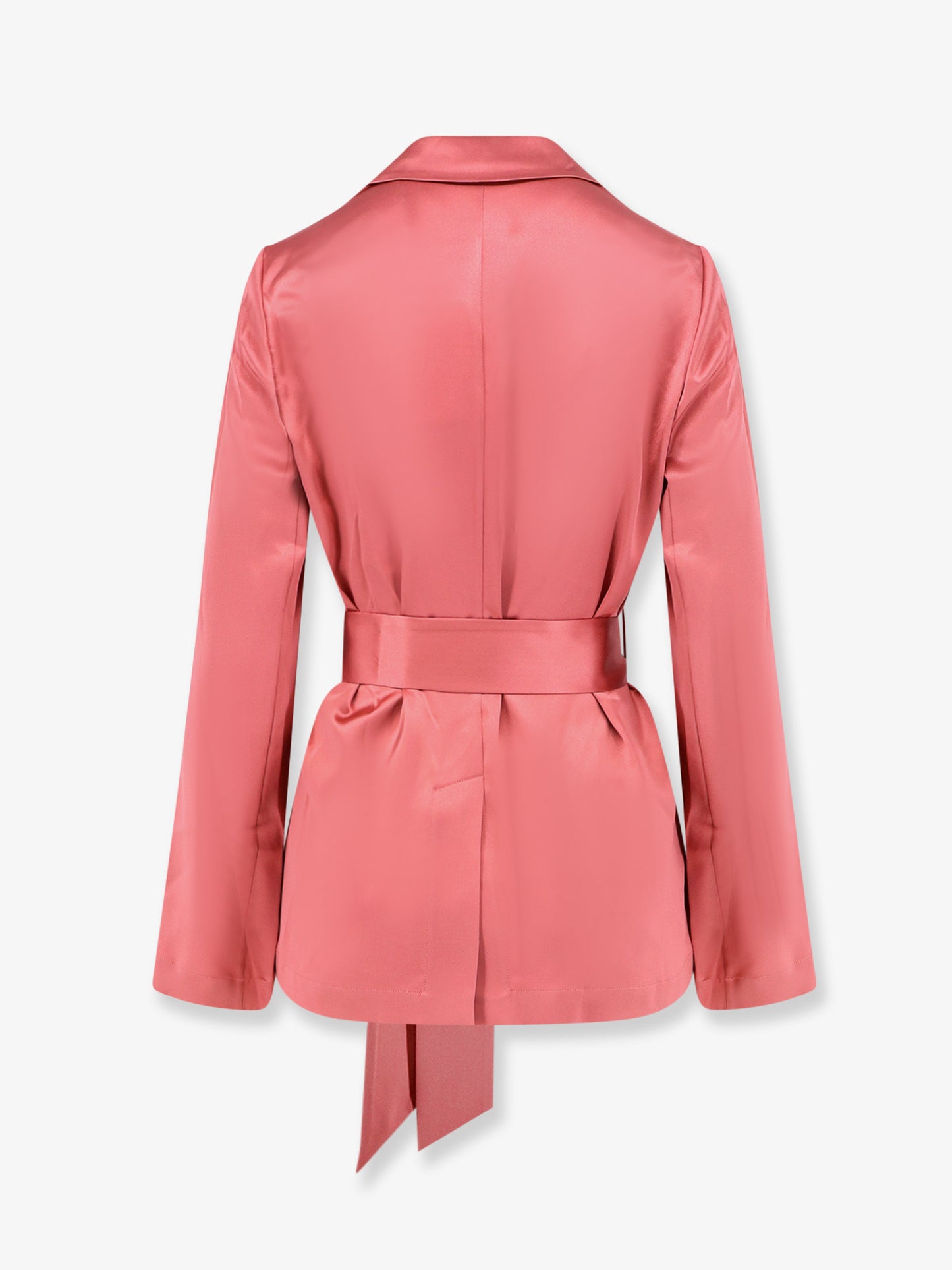 Double-breasted satin blazer