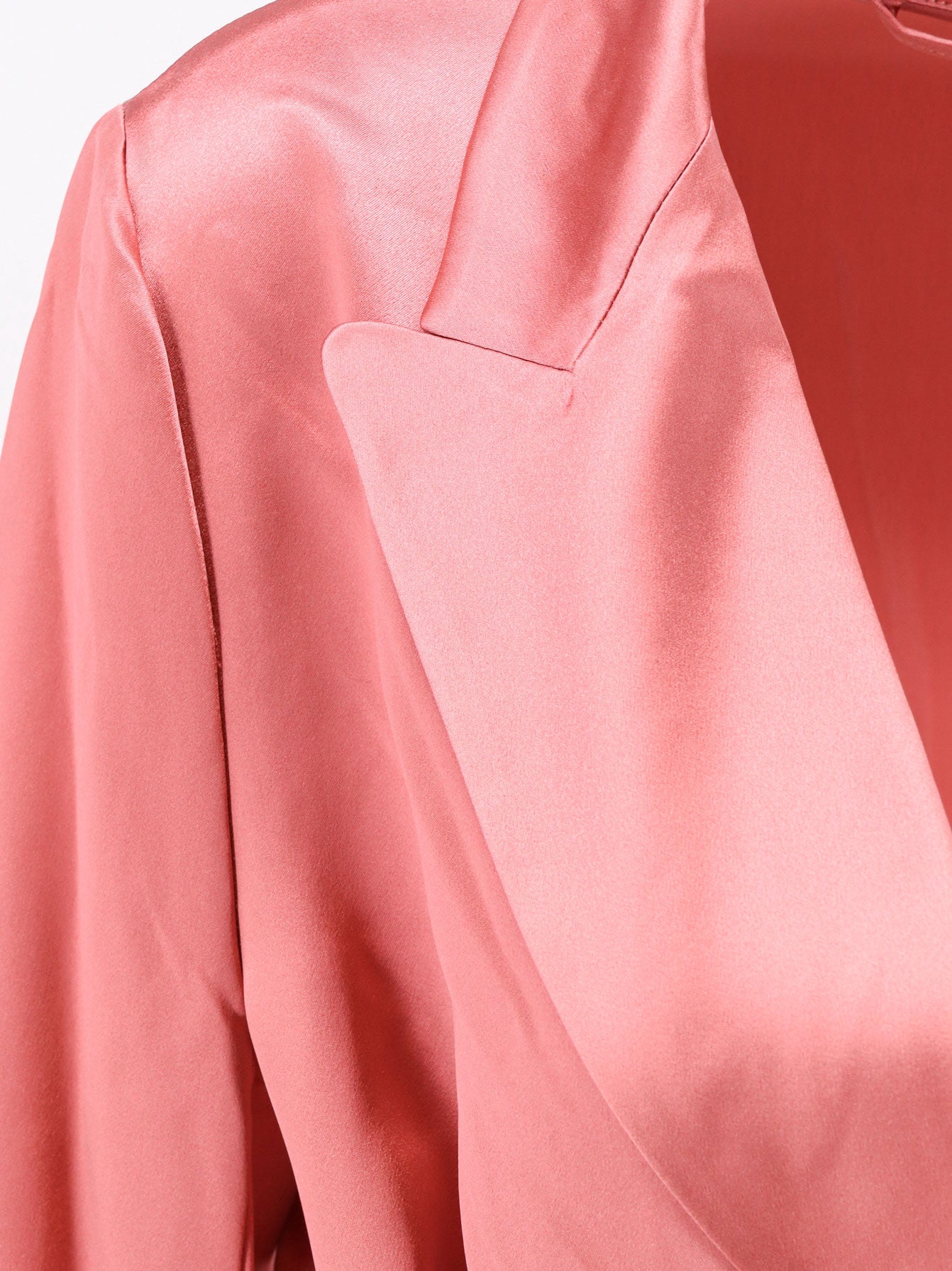 Double-breasted satin blazer