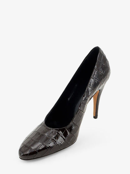 Jerry leather décolleté with croco print thumbnail