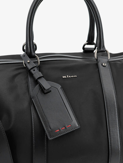 Nylon travel bag with leather inserts thumbnail