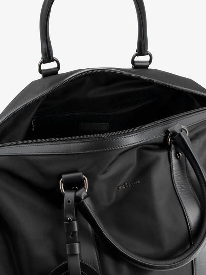 Nylon travel bag with leather inserts thumbnail