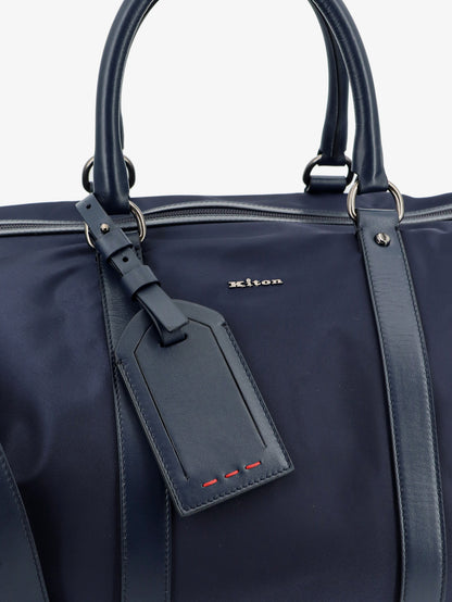Nylon travel bag with leather inserts thumbnail