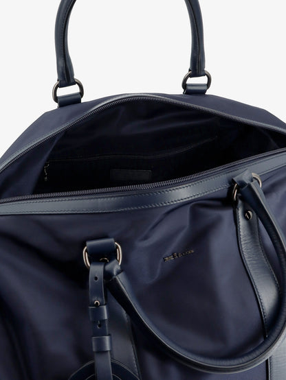 Nylon travel bag with leather inserts thumbnail