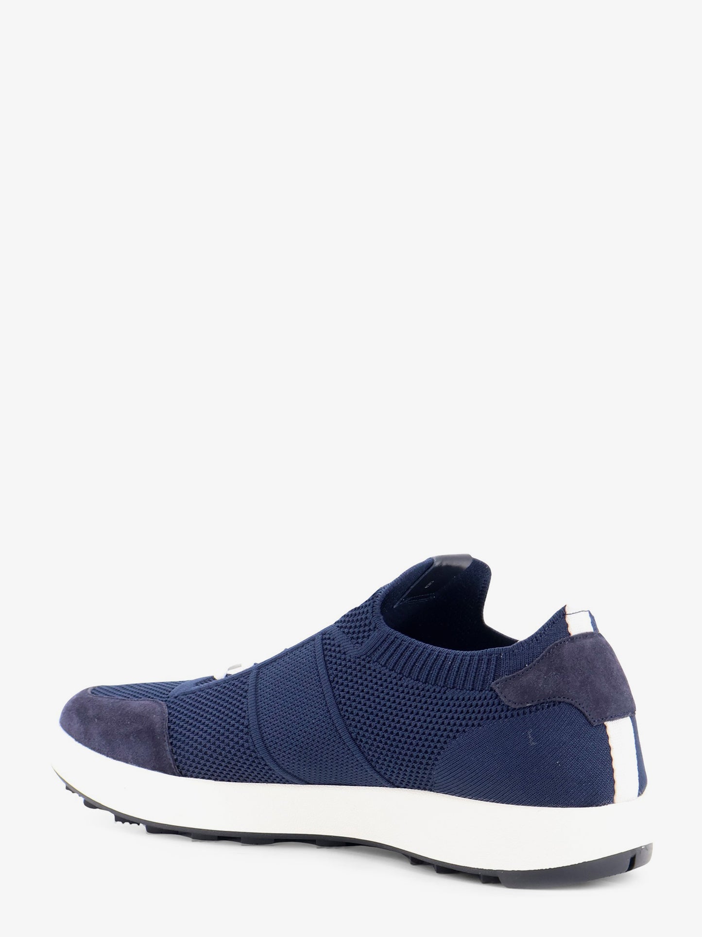 Knitted fabric sneakers with suede inserts