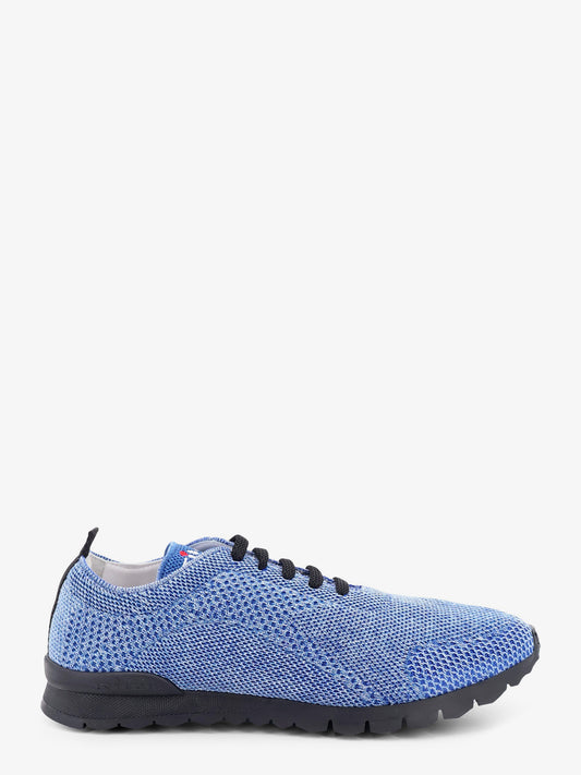 Knitted fabric sneakers with embroidered logo