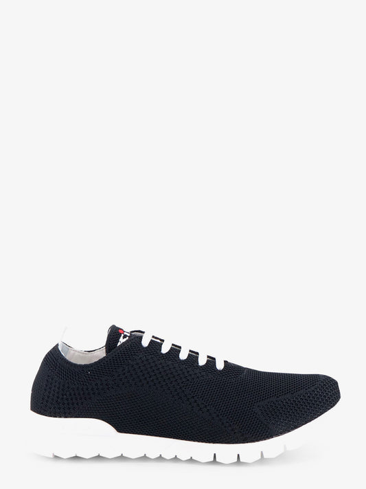Knitted fabric sneakers with embroidered logo