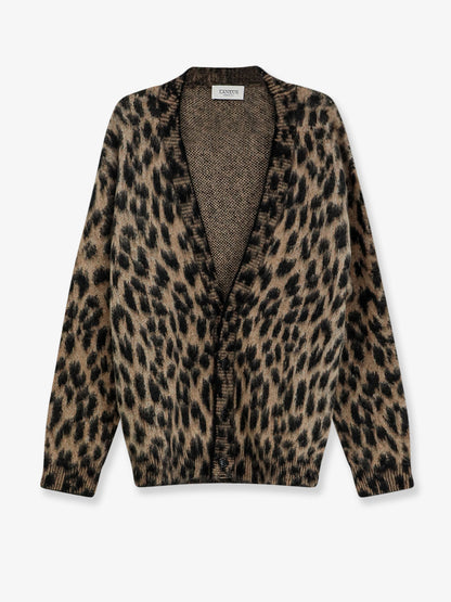 Leopard print knit cardigan thumbnail