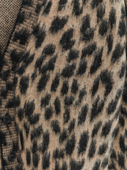 Leopard print knit cardigan thumbnail