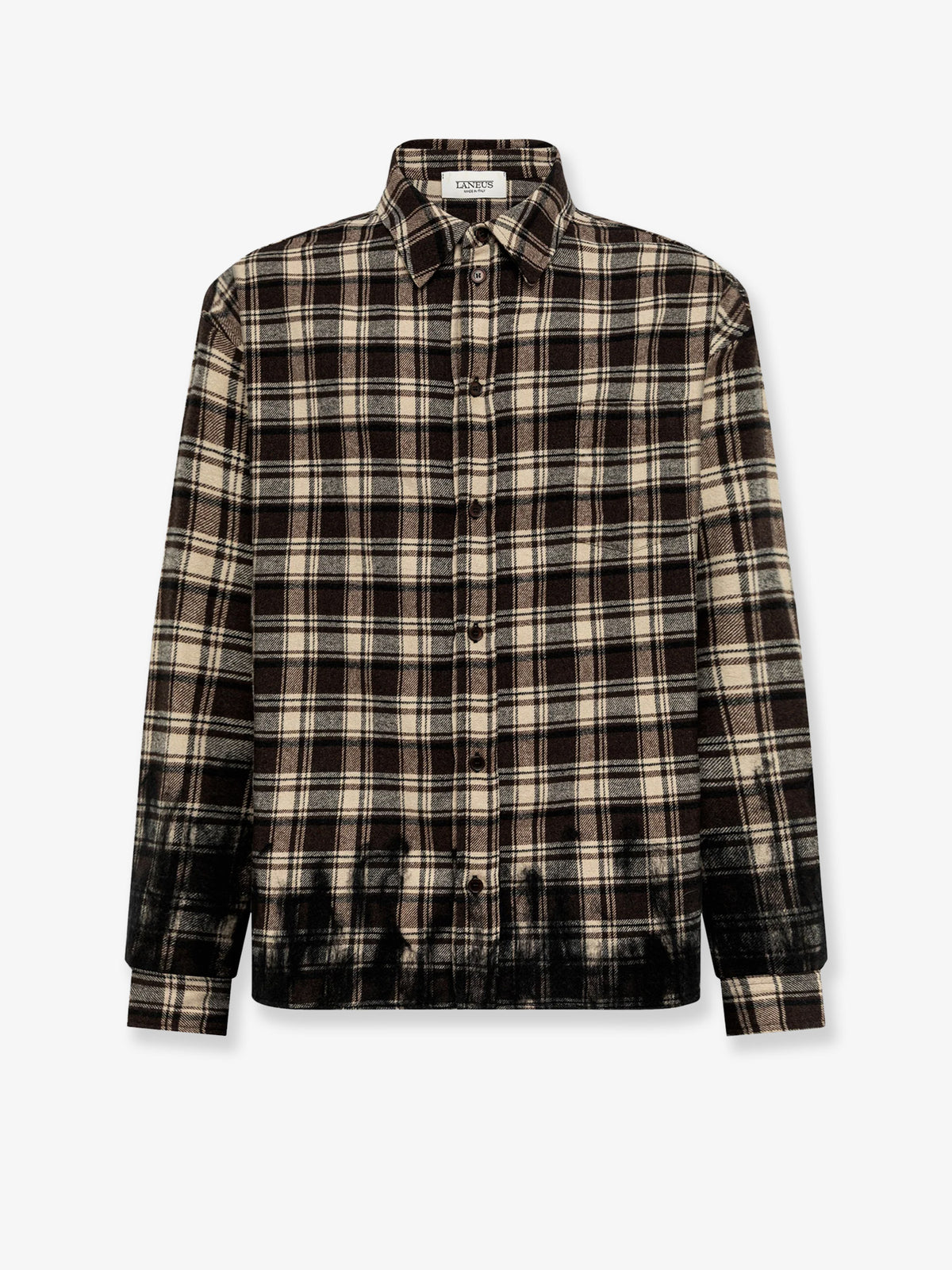 Cotton blend shirt with check pattern