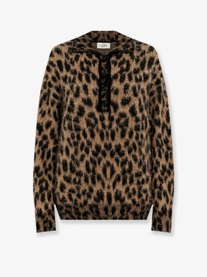 Spotted alpaca blend polo shirt thumbnail