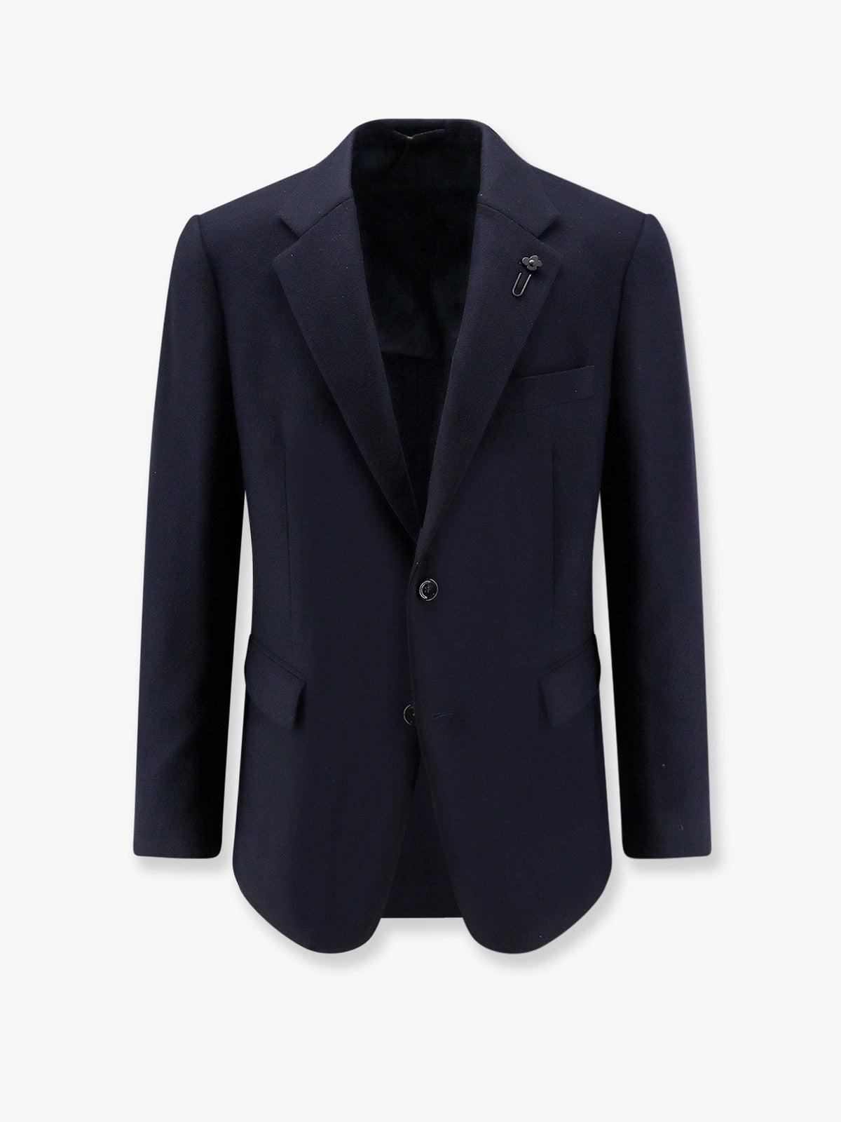 Cashmere blazer with iconic metal pin