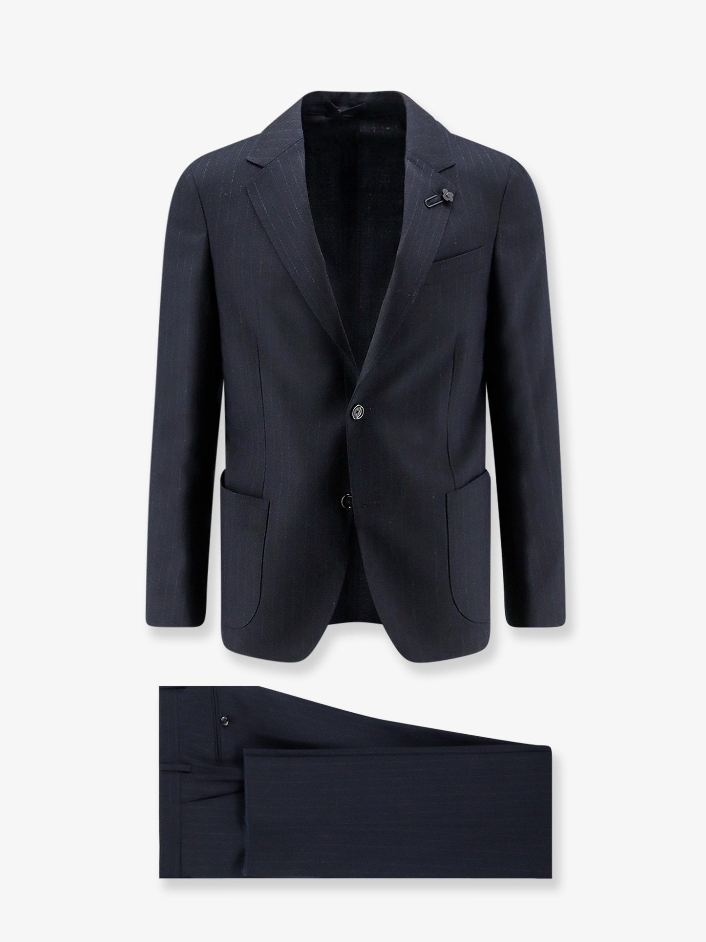 Virgin wool suit with pinstripe pattern