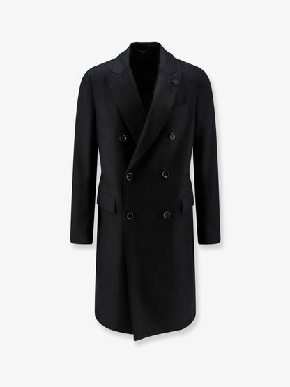 Double-breasted herringbone coat thumbnail