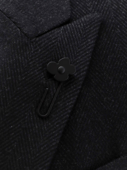 Double-breasted herringbone coat thumbnail