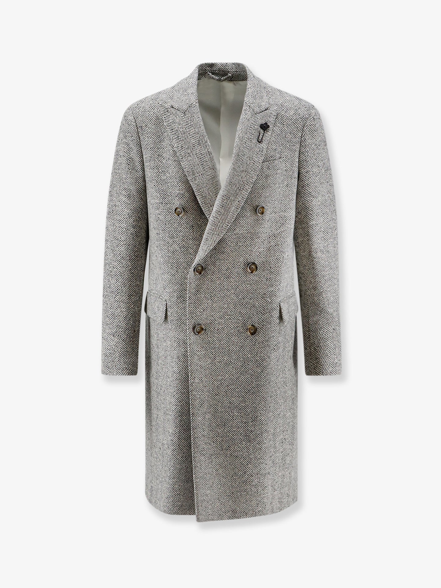 Double-breastted virgin wool coat
