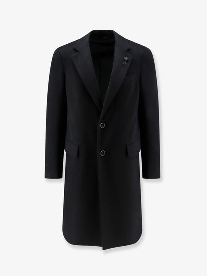 Single-breasted coat with iconic brooch thumbnail